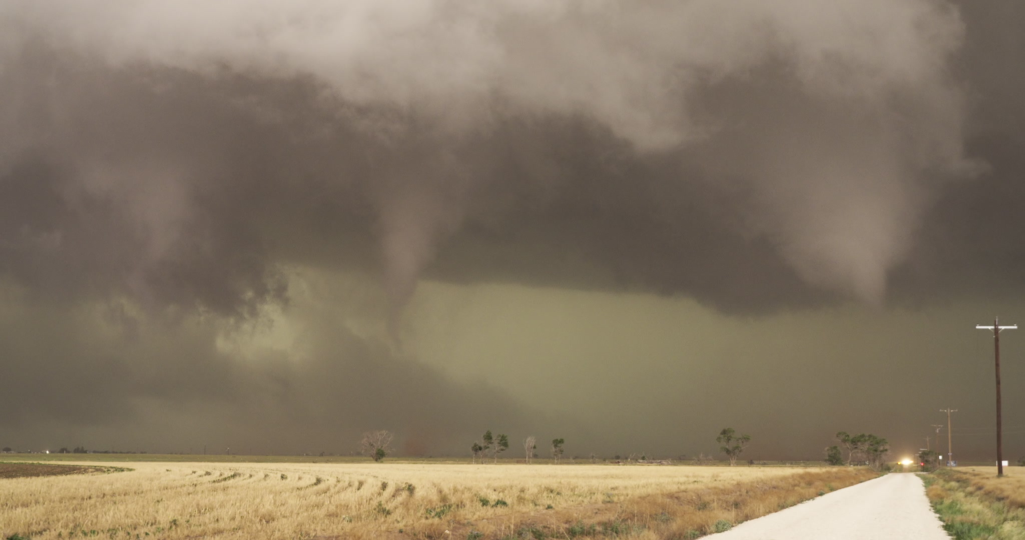 Texas Tornado - Two tornadoes approach Lubbock, Texas, 4K. Cinematographer: Martin Lisius.