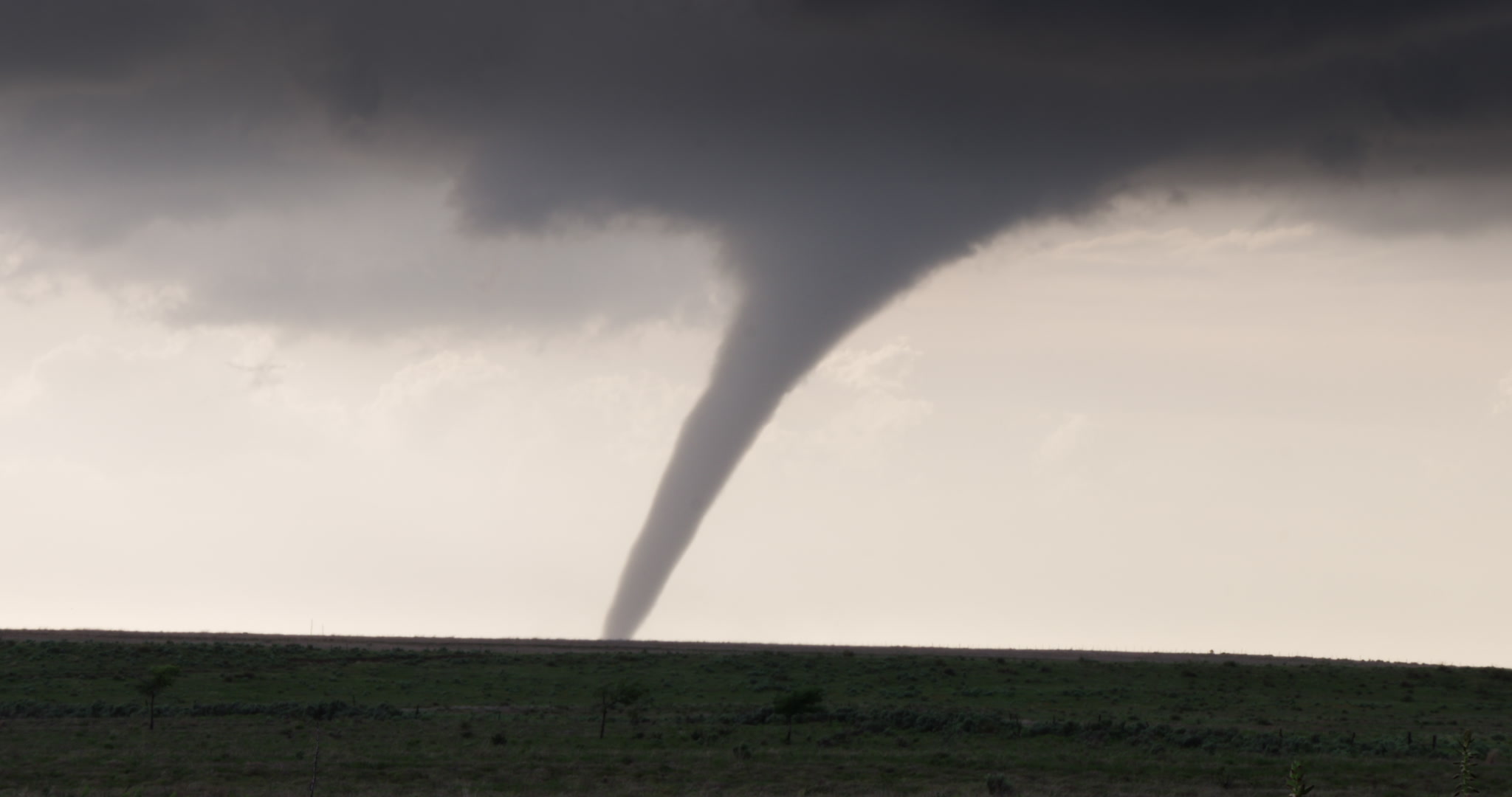 Classic tornado tracks across prairie, one minute shot, 4K, Oklahoma.